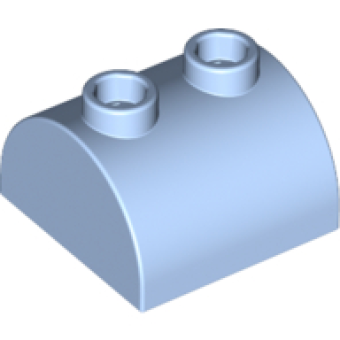 Dakpan, Gebogen 2x2 dubbel met 2 noppen Bright Light Blue